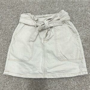 Denim belted skirt